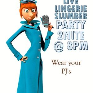 Slumber Party Invitation Card - Live Lingerie/No Theme Share in the Blue
